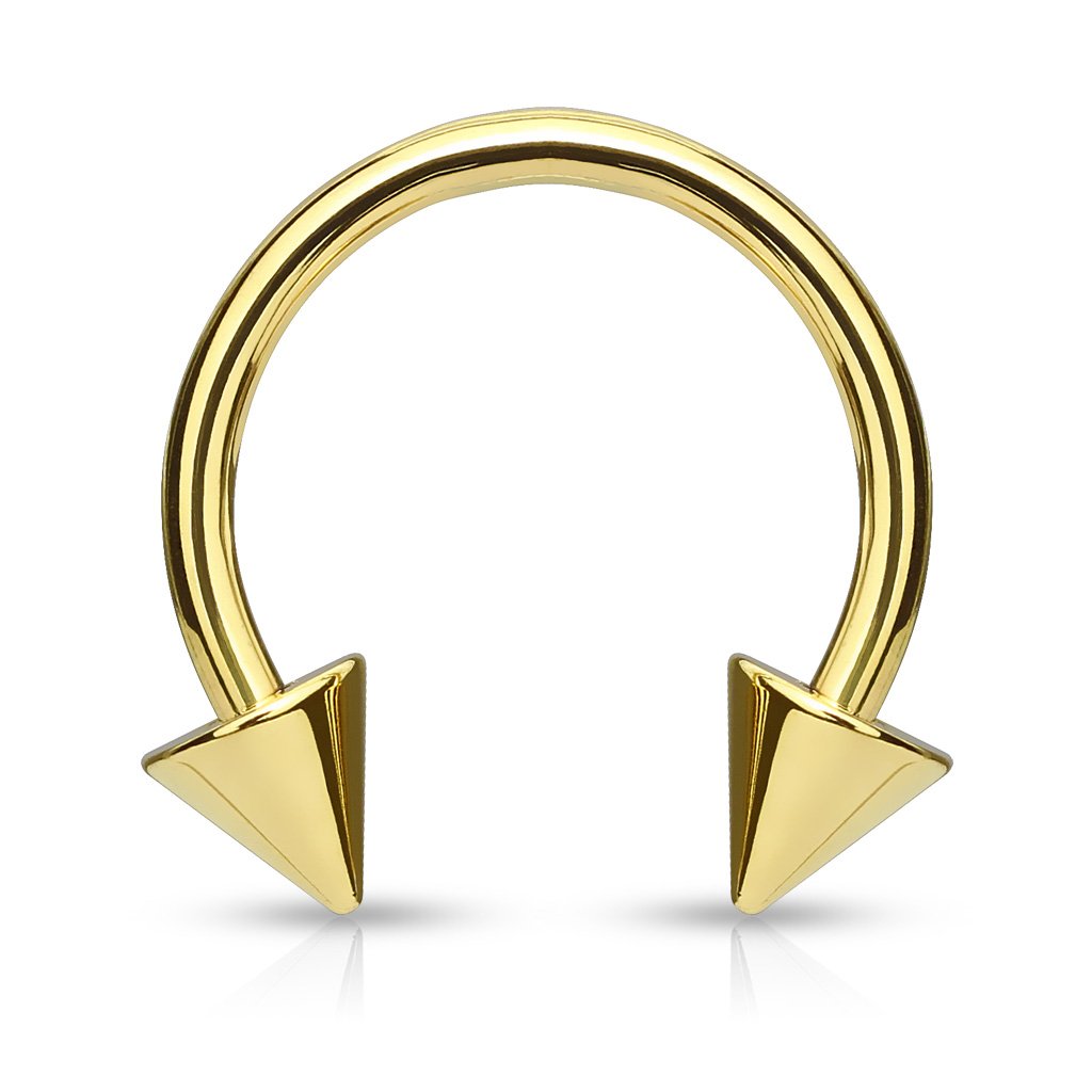 Circulars With Spikes Gold Ip Over 316l Surgical Stainless Steel